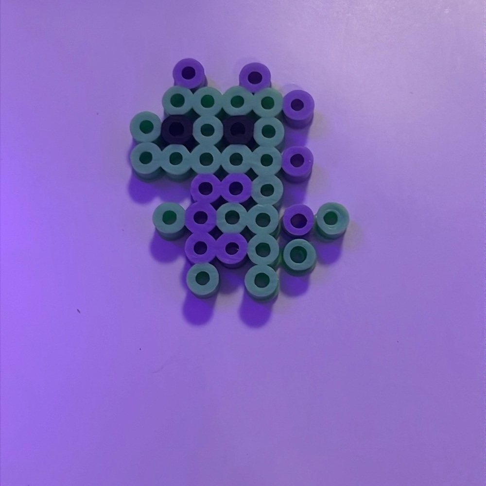 Green and Purple Bead Art